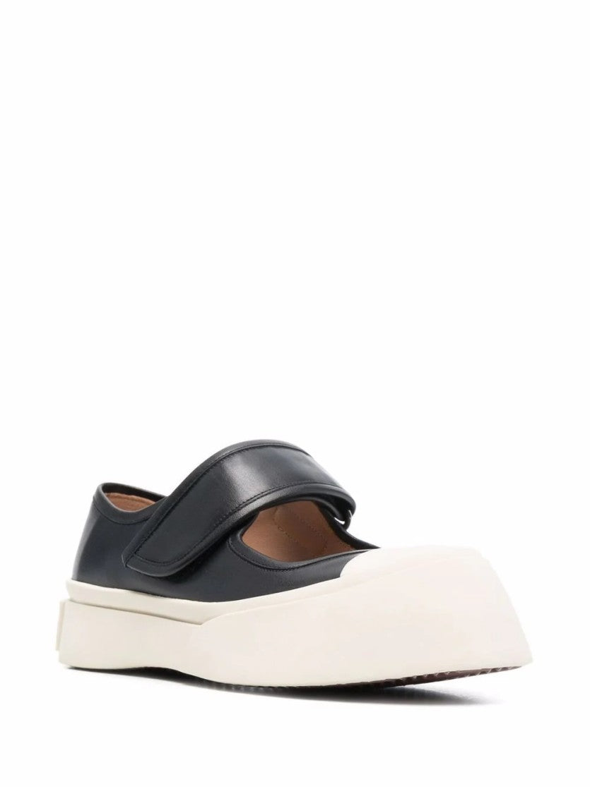 Marni Black Calf Leather Sneakers