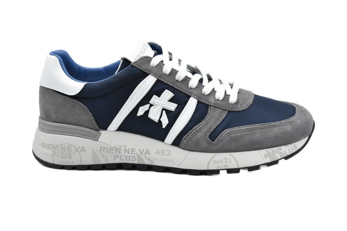 Premiata Ergonomic Grey Low Sneakers With Suede