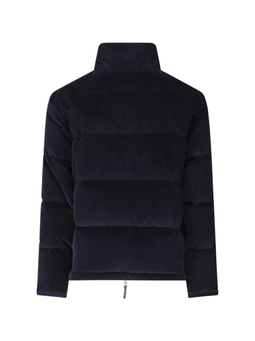Burberry "Corduroy" Short Puffer Jacket – Navy Blue