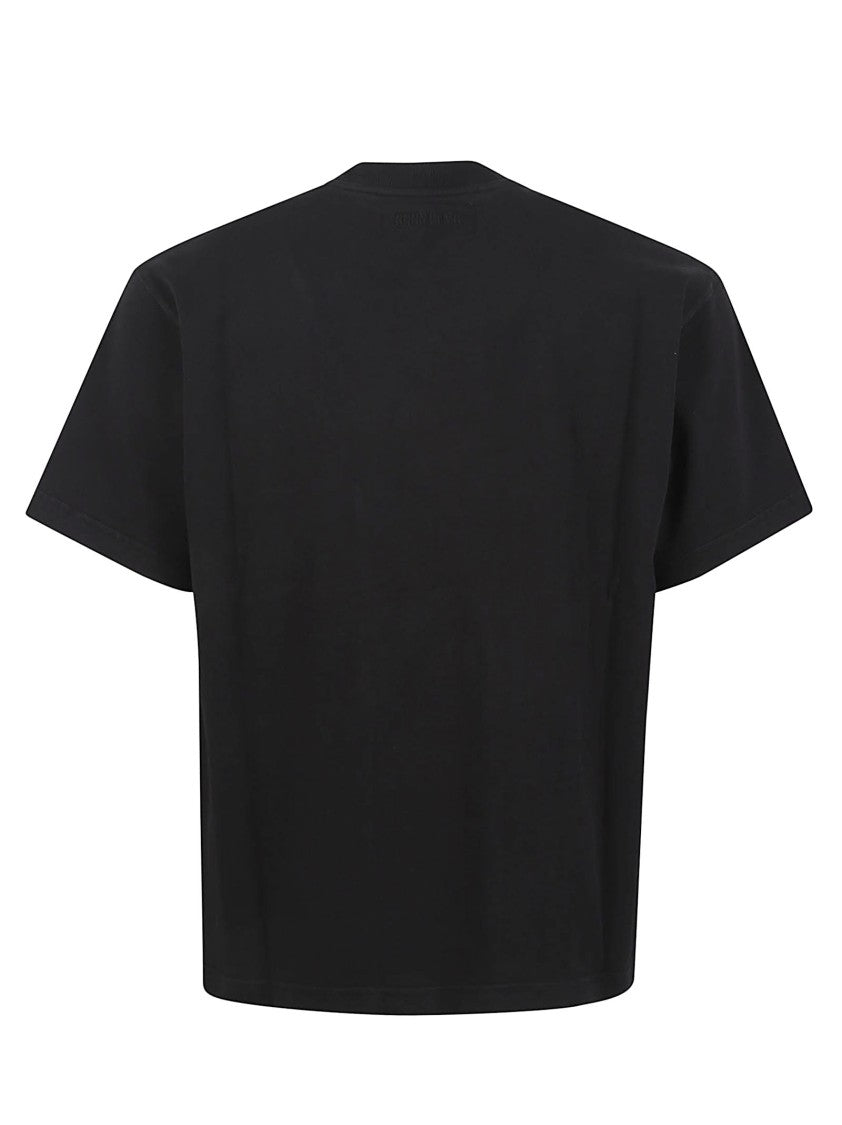 Alberto Bresci Boxy Black T-Shirt With Embroidered Detail