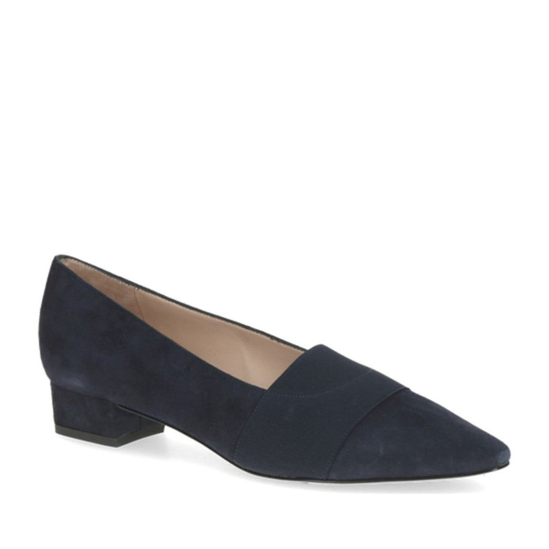 Peter Kaiser Blue Pointed Toe Low Block Heel Leather Dress Pumps