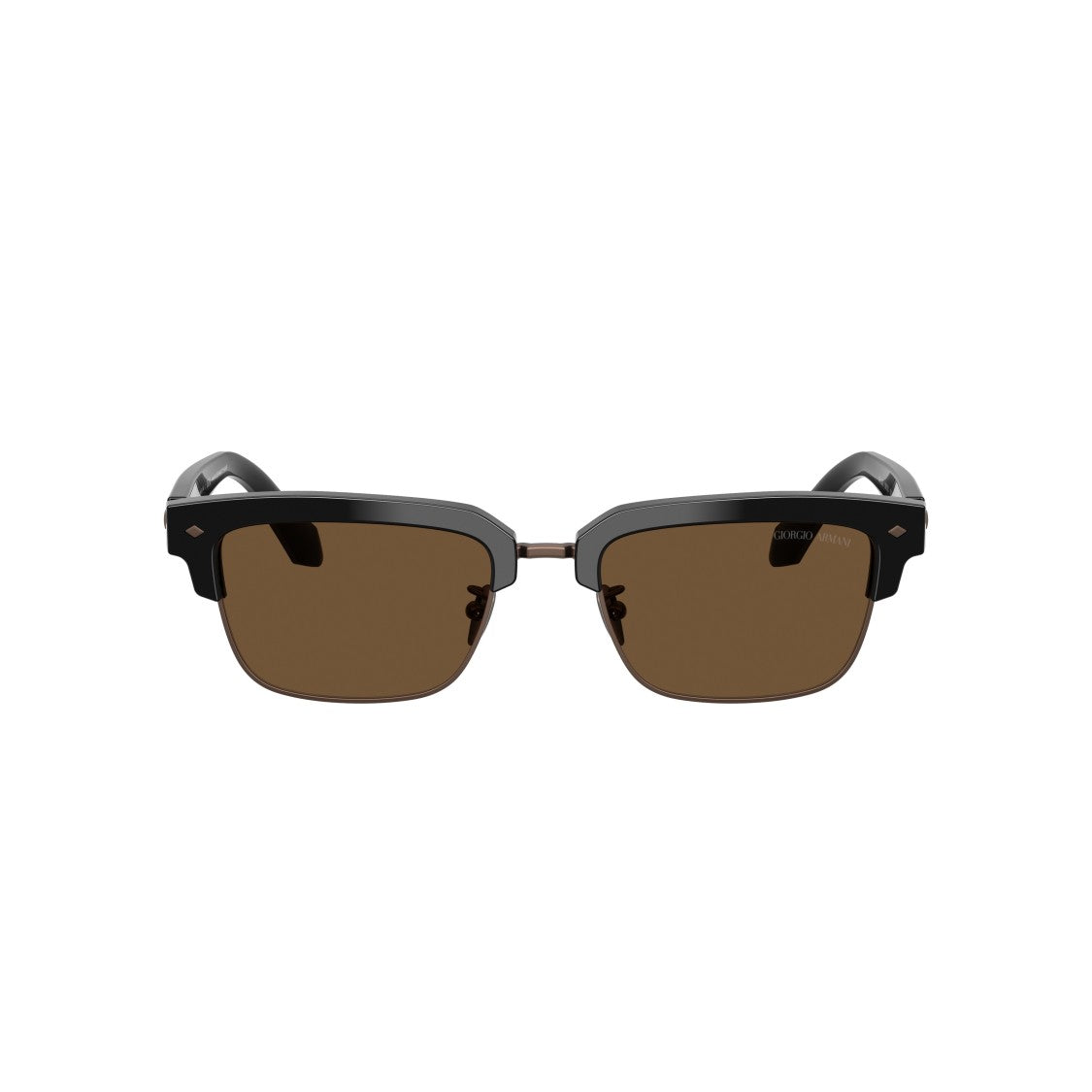 Giorgio Armani 0Ar8243 Rectangular Black Acetate Sunglasses With Brown Lenses