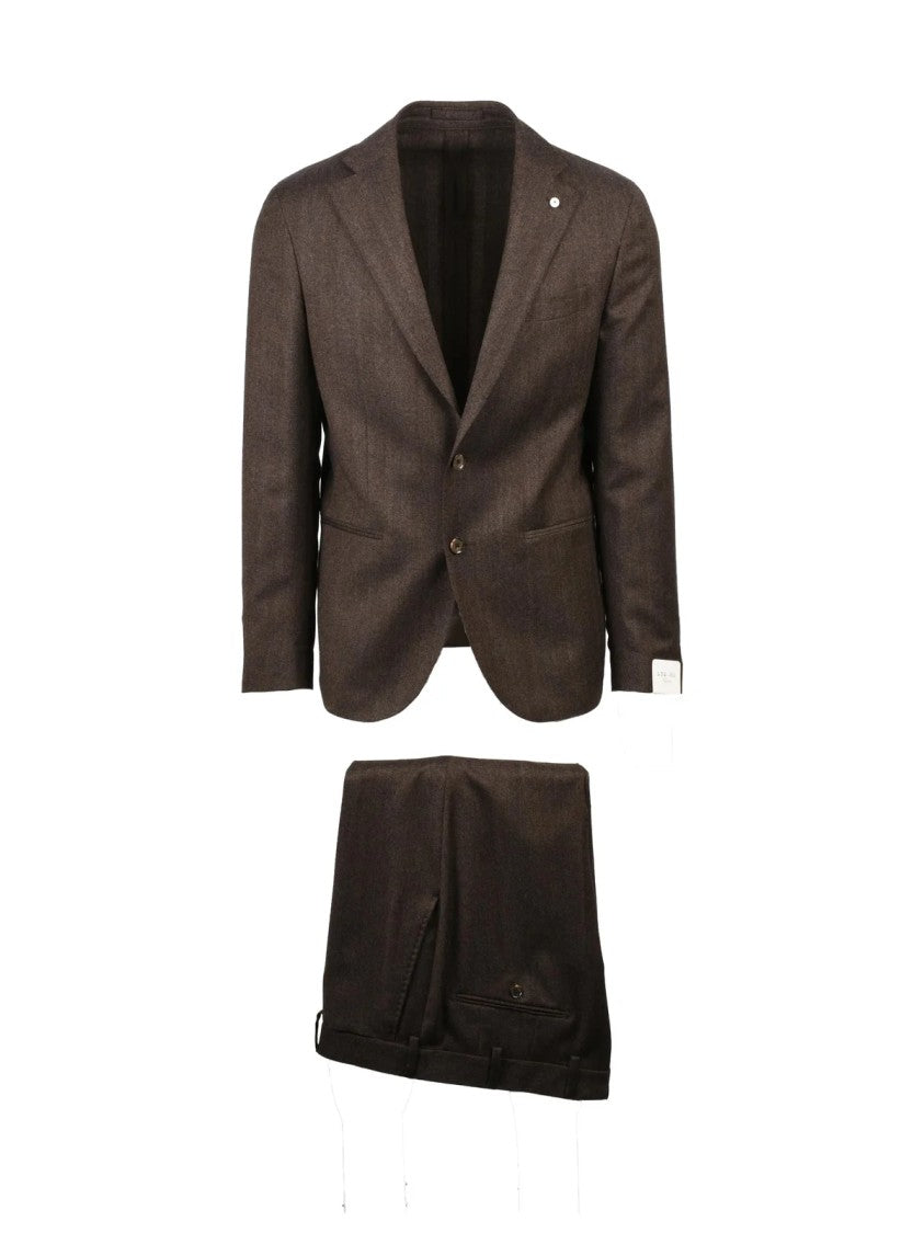 L.B.M. 1911 Brown Unlined Tailored Wool-Blend Suit
