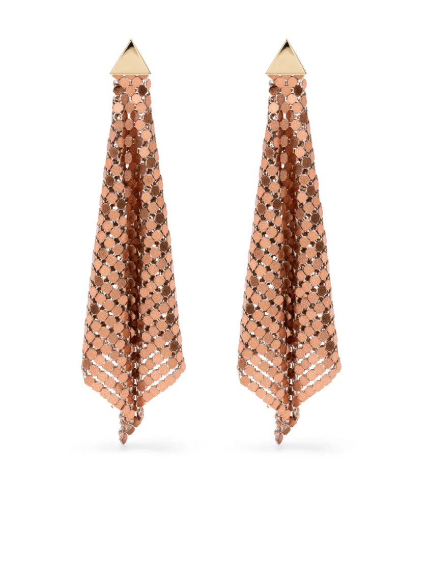 Paco Rabanne Sculptural Silver Earrings With Polished Finish
