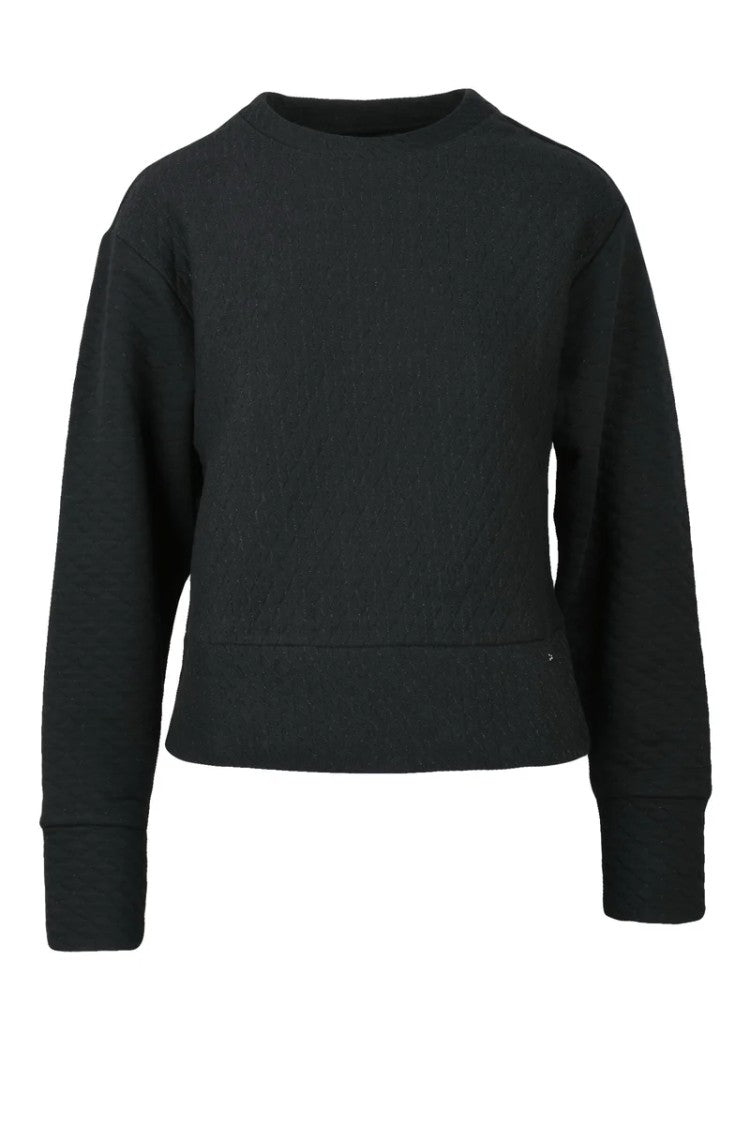 Armani Exchange Black Cropped Cotton-Blend Sweatshirt