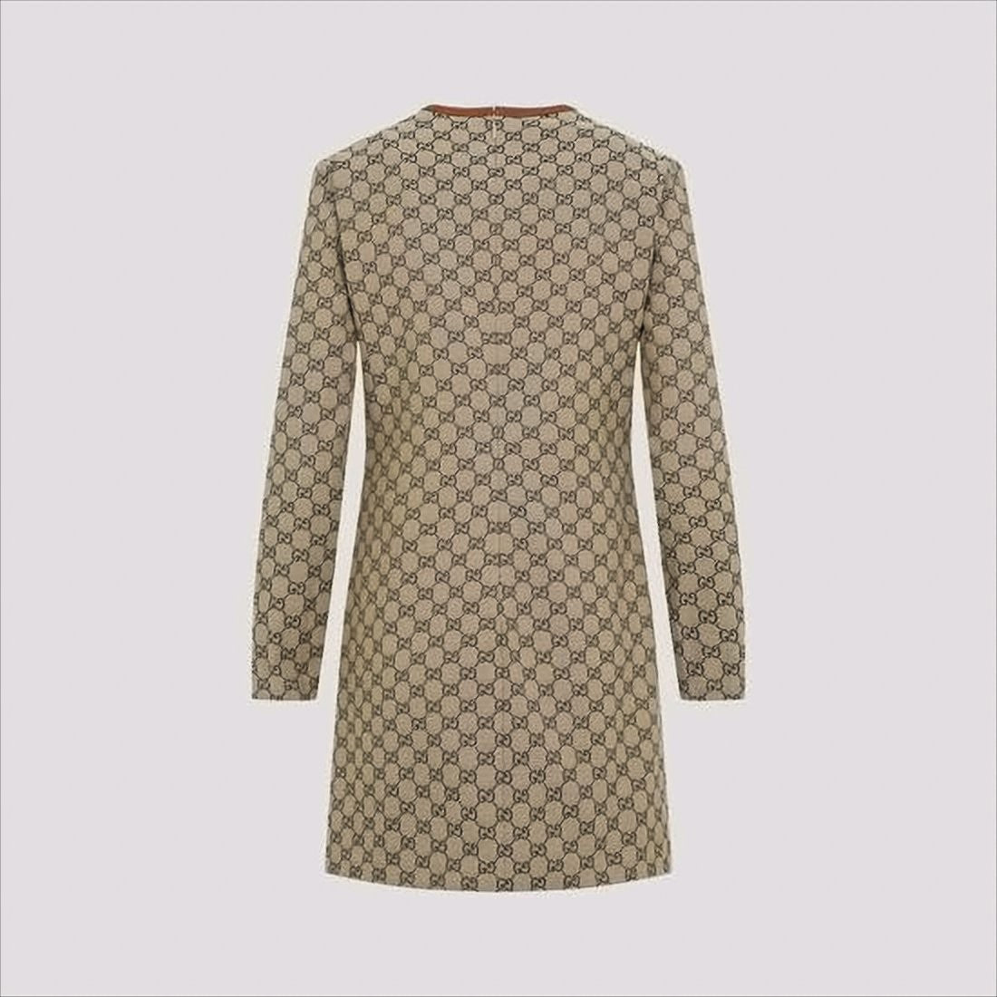 Gucci Classic Mini Dress With Distinctive Pattern And Decorative Closu