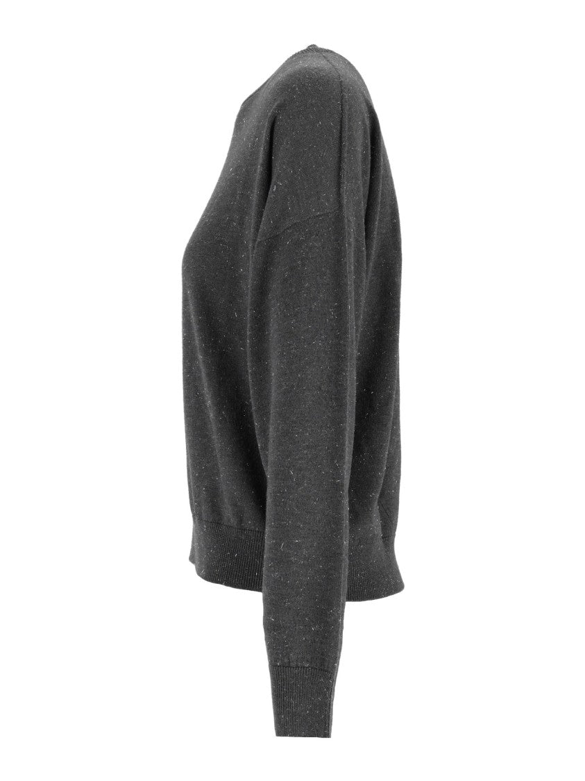 Peserico Speckled Ribbed Knit Sweater