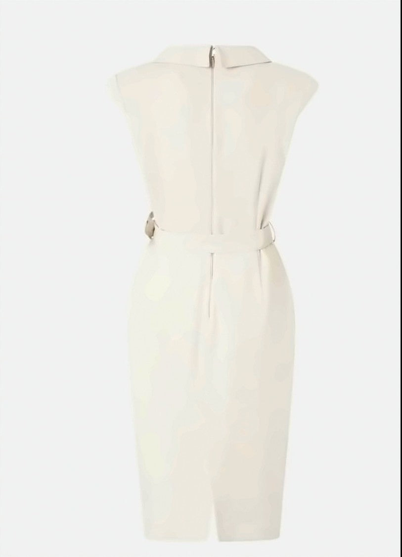 Pinko Amadine V Neck Belted Midi Dress