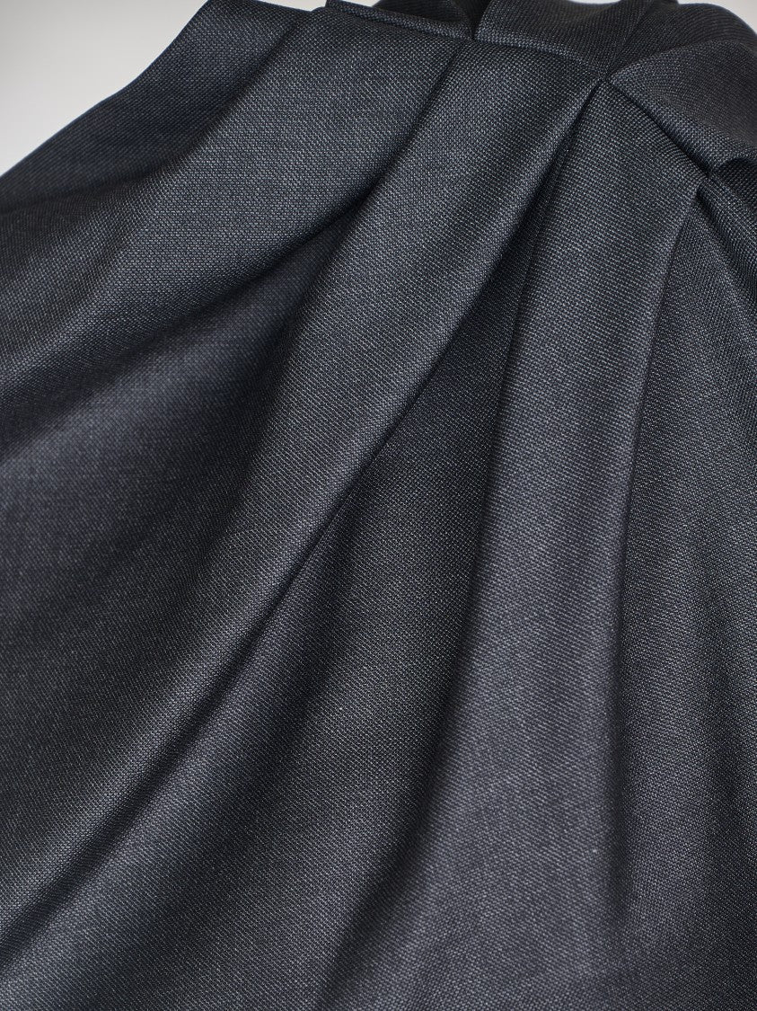 Loulou Studio Subtle Textured Virgin Wool Draped Design Shirt