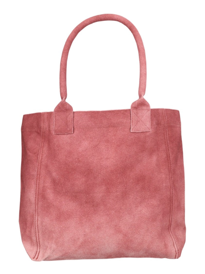 Isabel Marant Red Embroidered Logo Suede Tote Bag