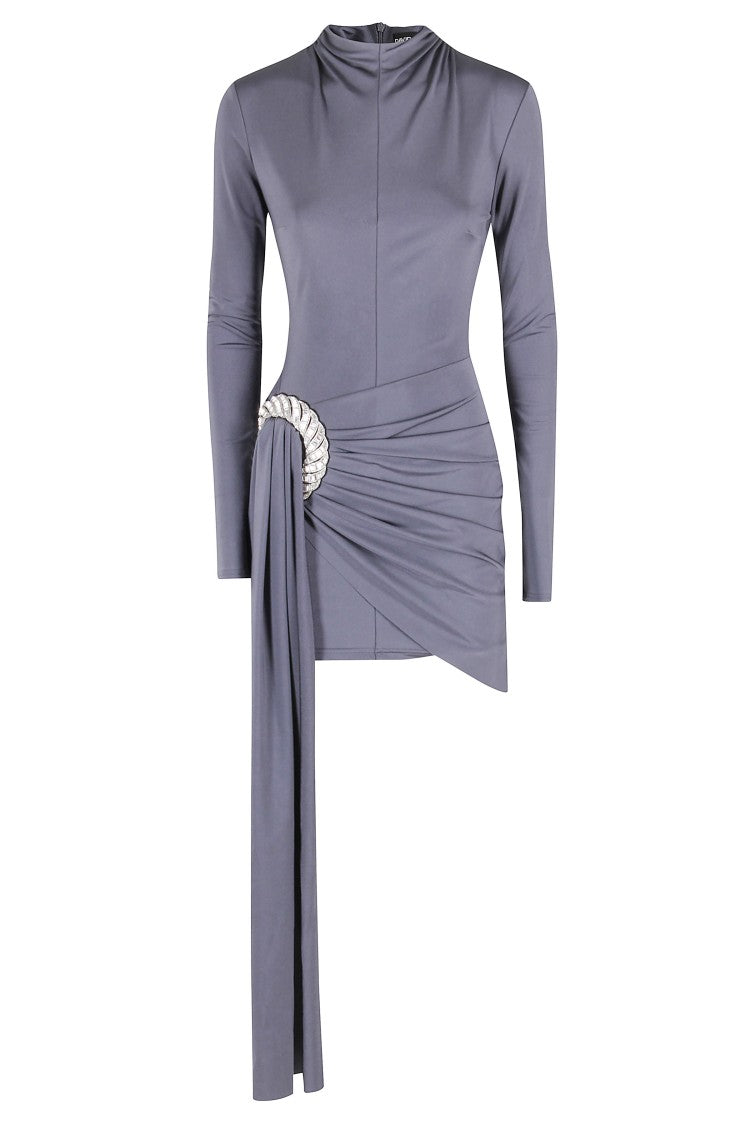 David Koma Gray Mini Draped Dress