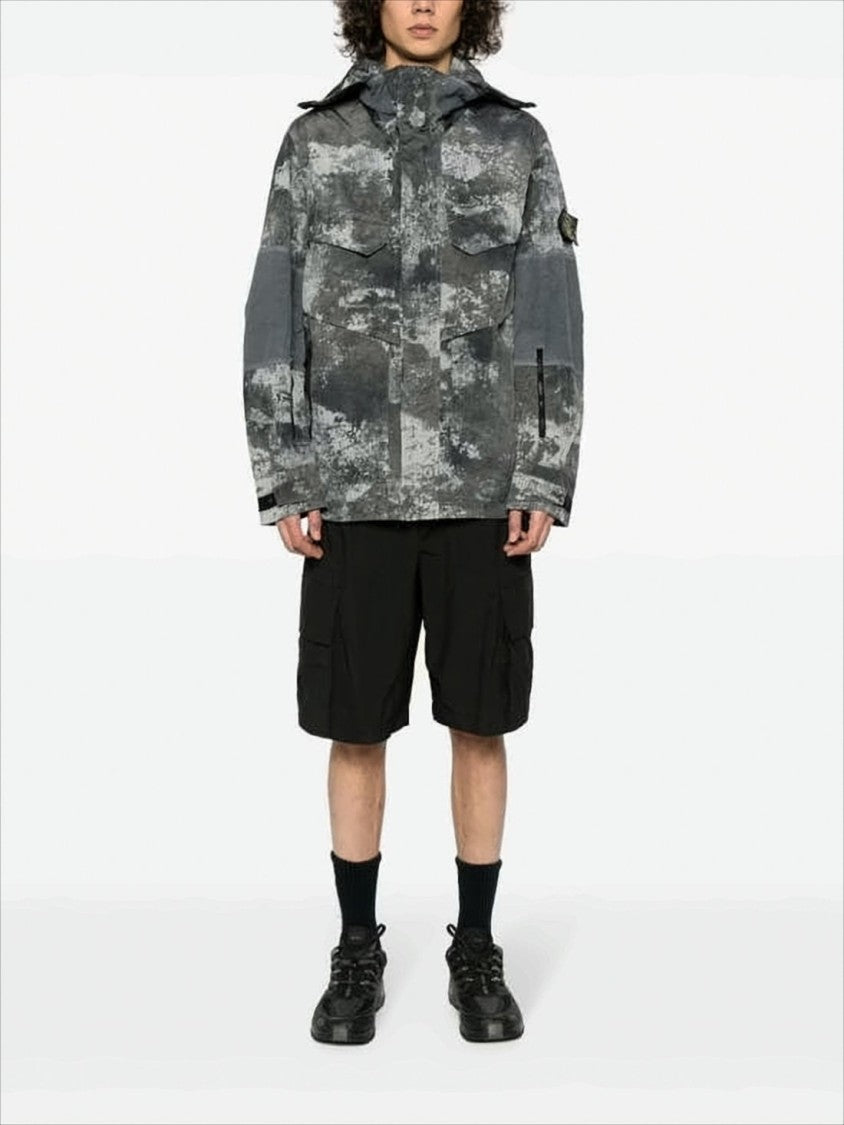 Stone Island Digital Camouflage Jacket With Structured Collar