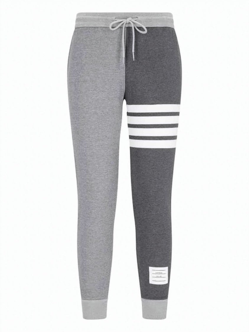 Thom Browne Two-Tone Jogger Pants With Drawstring Waist