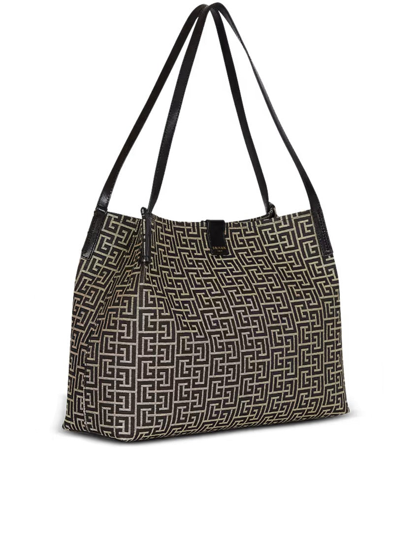 Balmain Large Geometric Maze Pattern Tote Bag