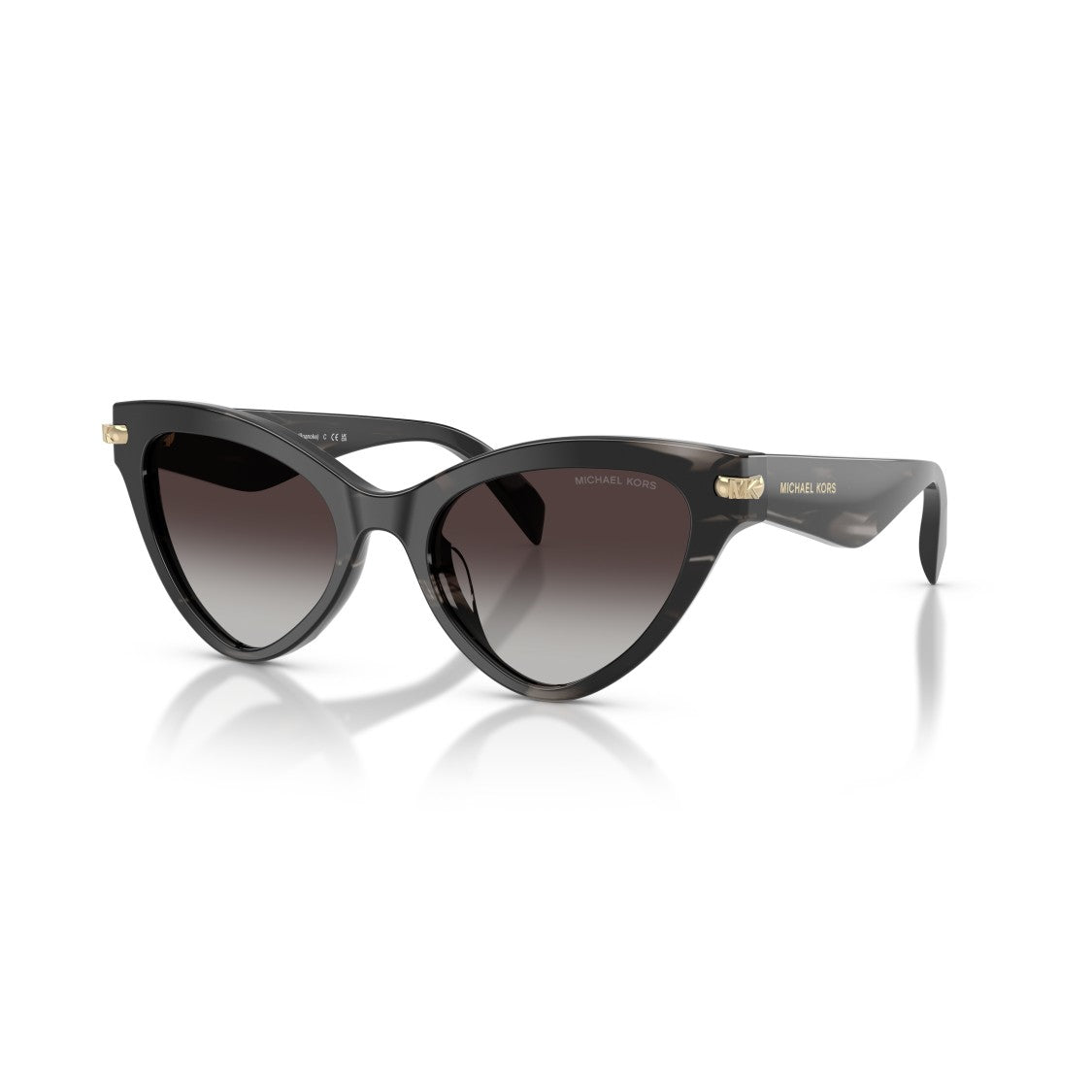 Michael Kors 0Mk2259u Cat-Eye Sunglasses With Glossy Black Acetate Frame