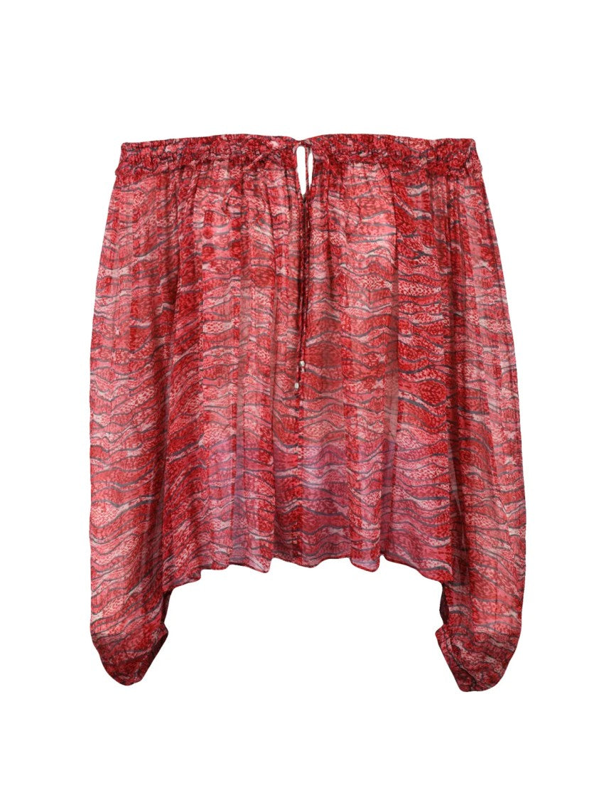 Isabel Marant Étoile Voile Blouse - Red/Beige