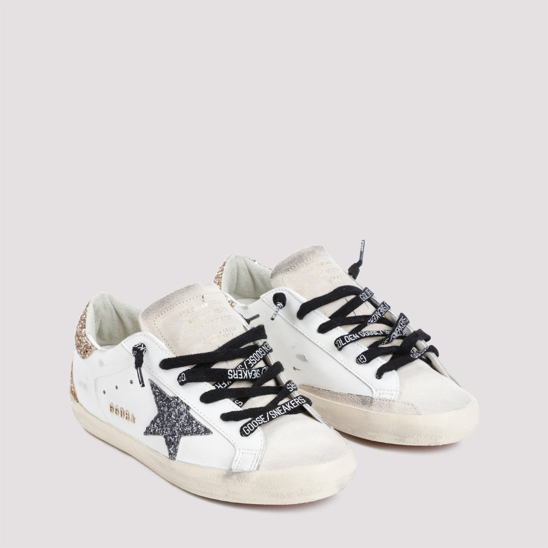 Golden Goose Distressed Optic White Superstar Sneakers