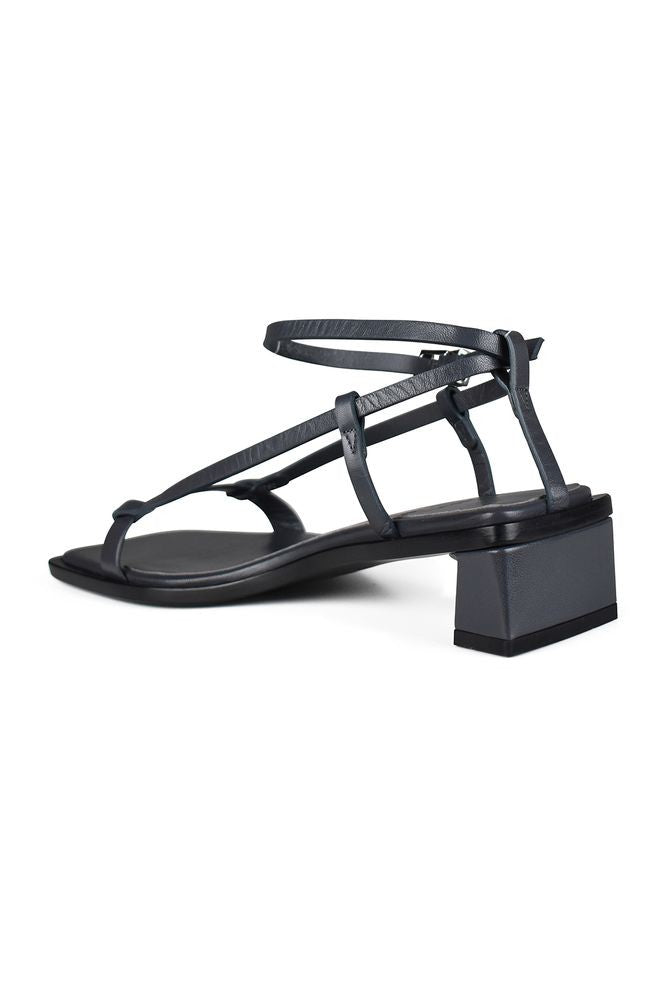 Anest Collective Smooth Grey Leather Linea Sandals
