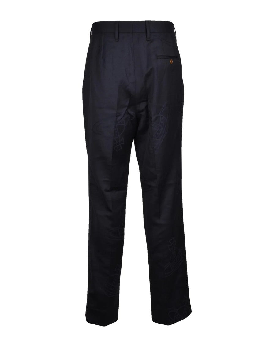Vivienne Westwood Classic Black Wool Trousers With High Waist Design