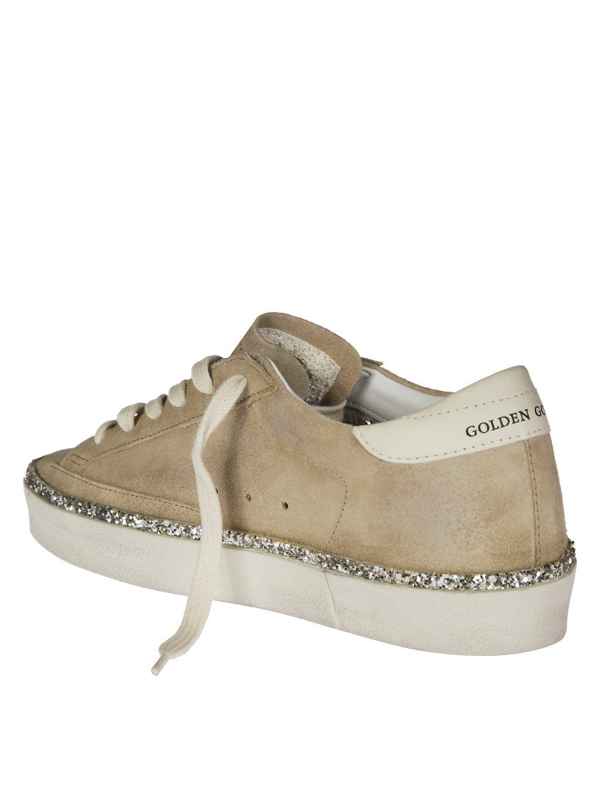 Golden Goose Hi Star Suede Sneakers With Glitter Edge