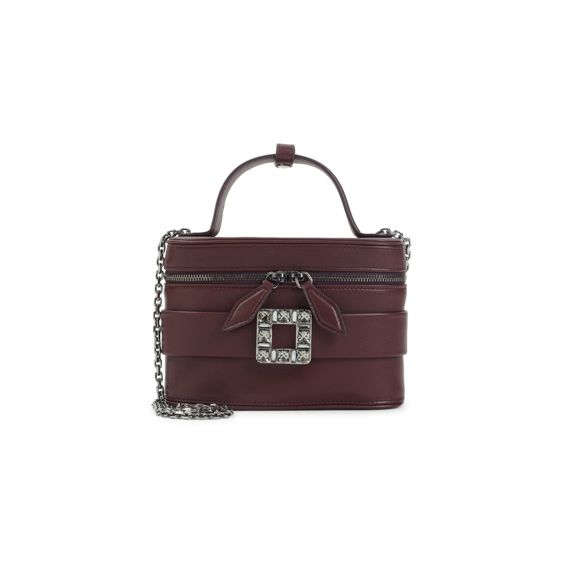 Roger Vivier Dark Bordeaux Nappa Leather Vanity Micro Bag