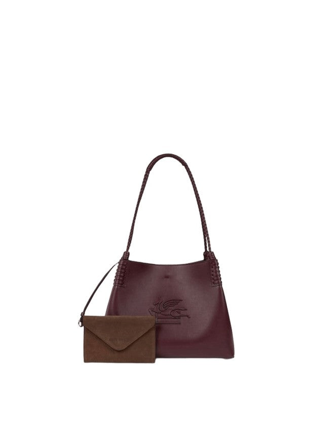 Etro Bordeaux Leather Shoulder Bag