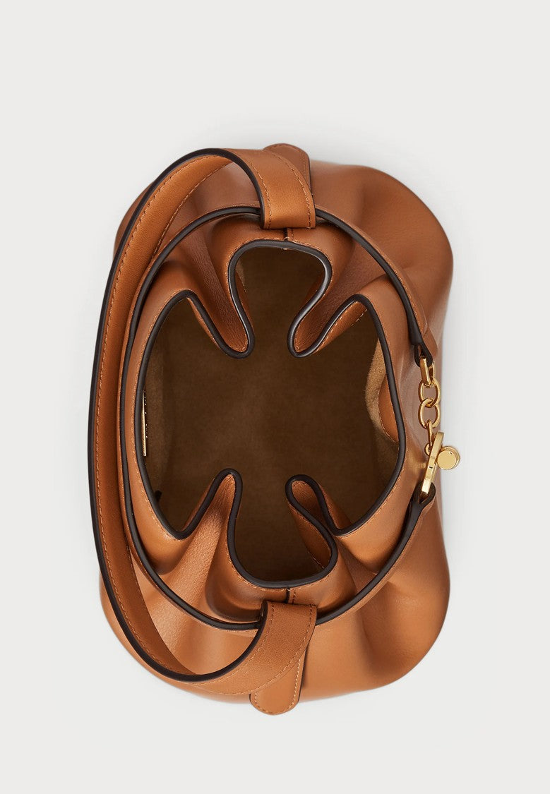 Lauren Ralph Lauren Brown Blke Medium Silk Bucket Bag