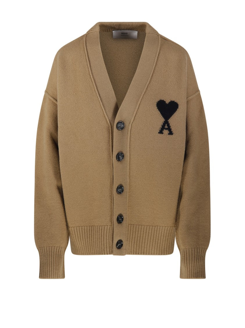 Ami Adc Cardigan V Neck Felted Merino