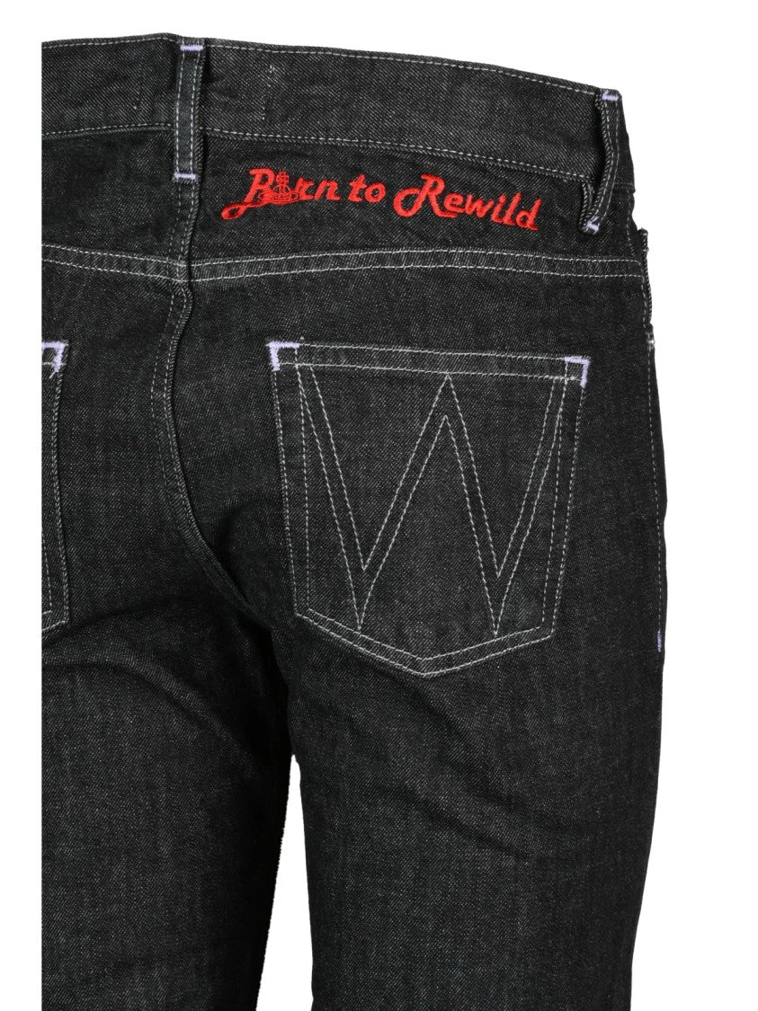 Vivienne Westwood Black Cotton Tapered Jeans