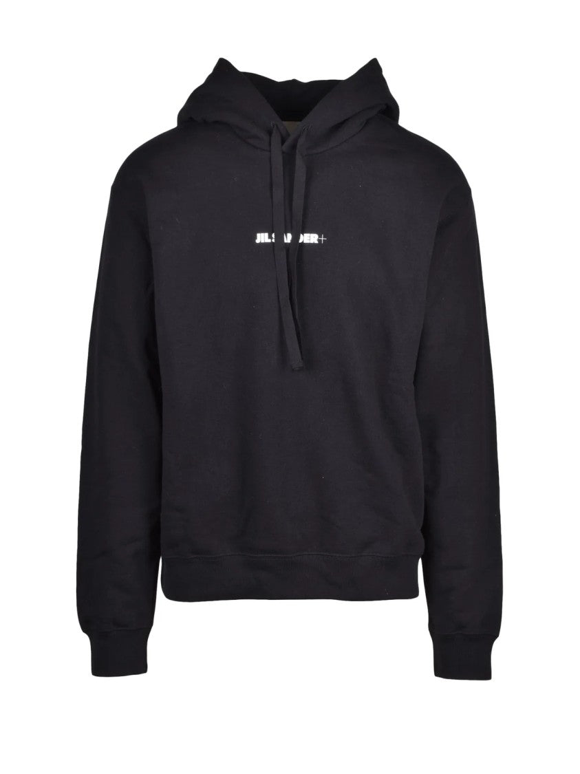 Jil Sander + Black Minimalist Cotton Hoodie