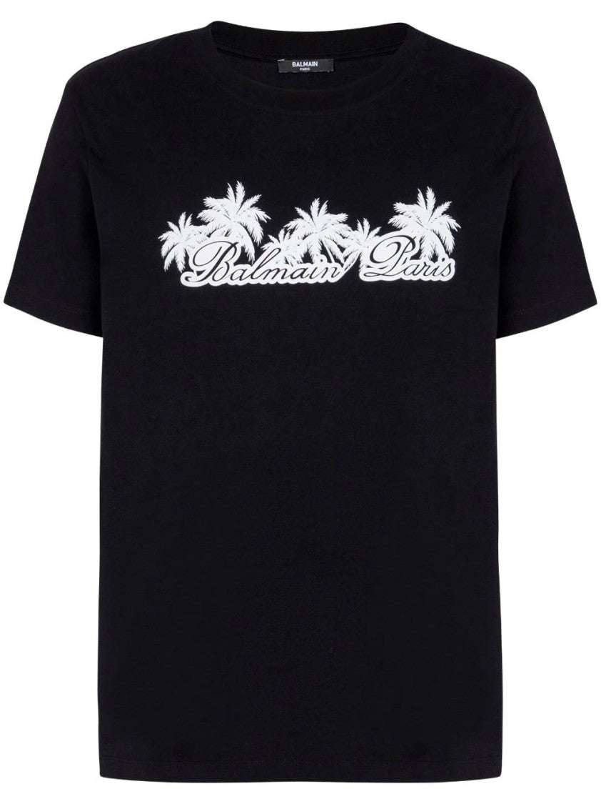 Balmain Palm-Print Cotton T-Shirt