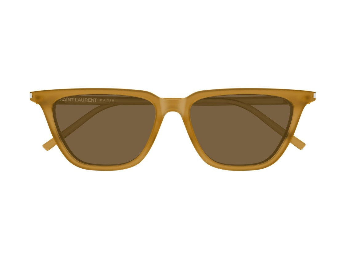 Saint Laurent Sl 889 Sulpice Thin Angular Amber Sunglasses