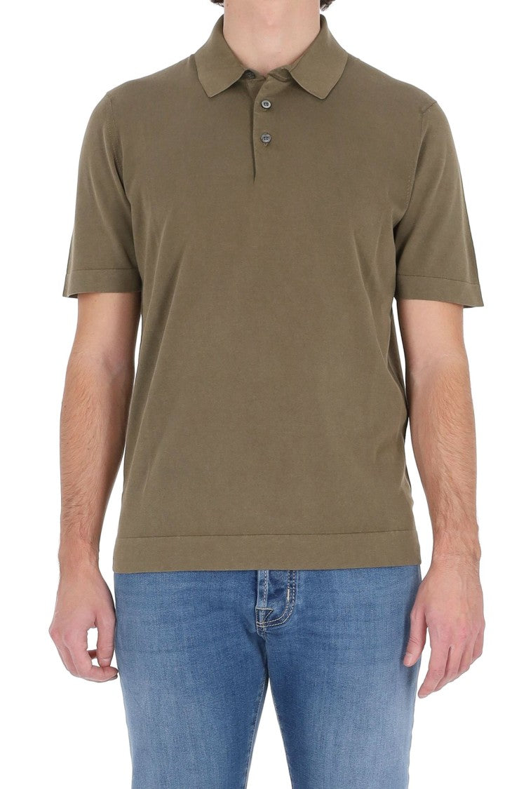 Drumohr Military Green Ice Cotton Polo Shirt