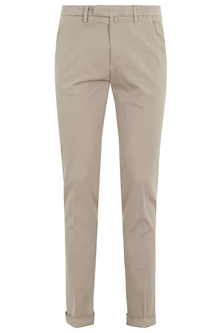 Briglia Straight-Cut Beige Cotton Pants With Flap