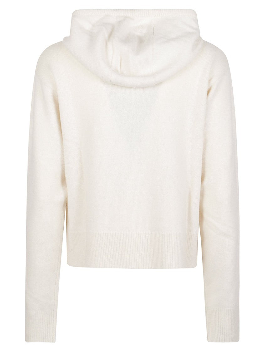 Woolrich Comfort Full Zip Cropped Hooded Wool-Blend Zip-Through Knit