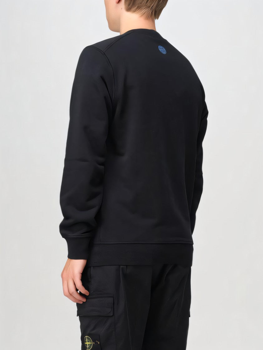 Stone Island Black Cotton Crew Neck Sweatshirt