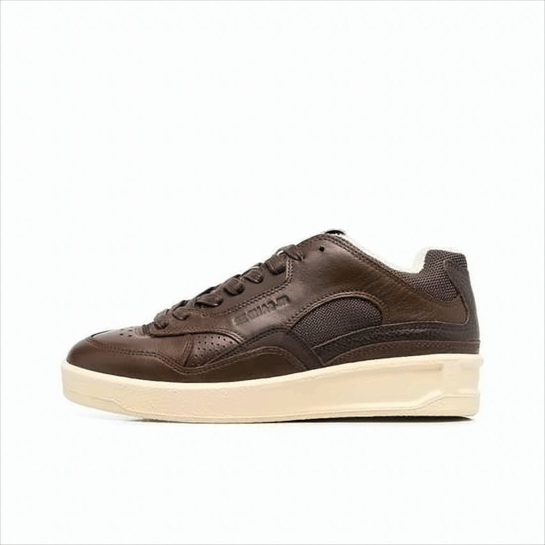 Jil Sander Low-Top Cowhide Leather Sneakers With Mesh Accents