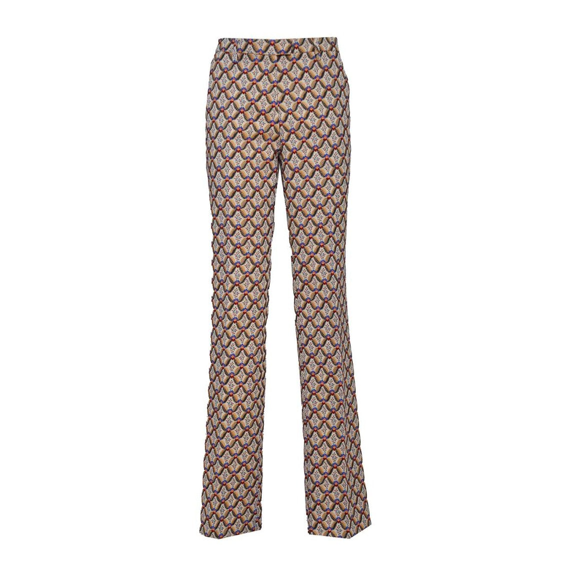 Etro Jacquard Straight Pants Multicolored Tie Patterns