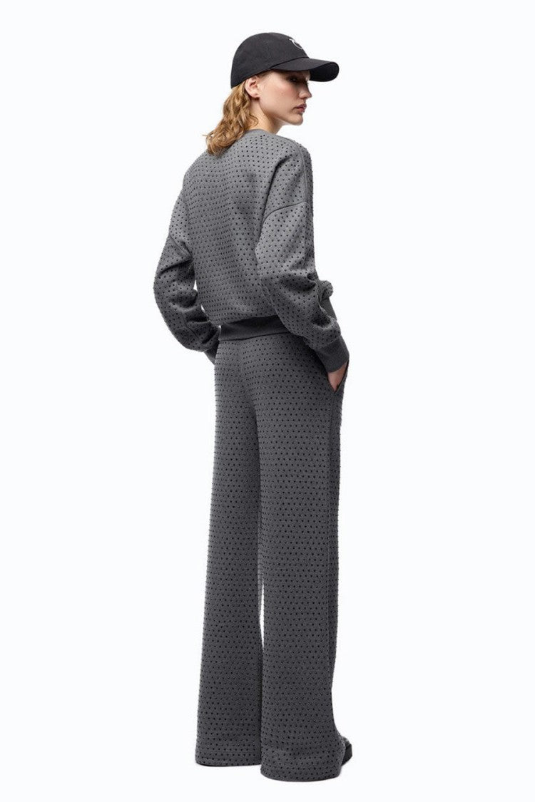 Pinko Grey Cotton Embellished Jogger Trousers