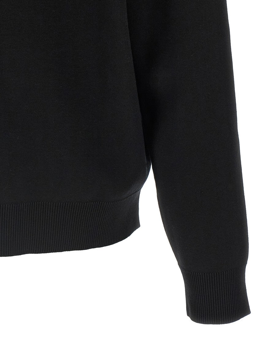 Gucci Black Cotton And Silk Intarsio Sweater