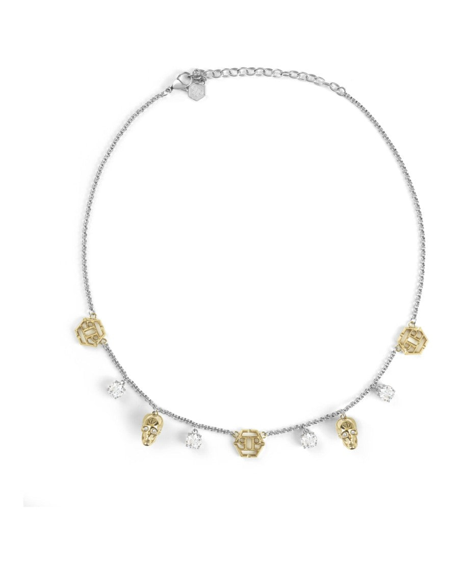 Philipp Plein Necklace With Alternating Gold-Tone And Crystal Charms