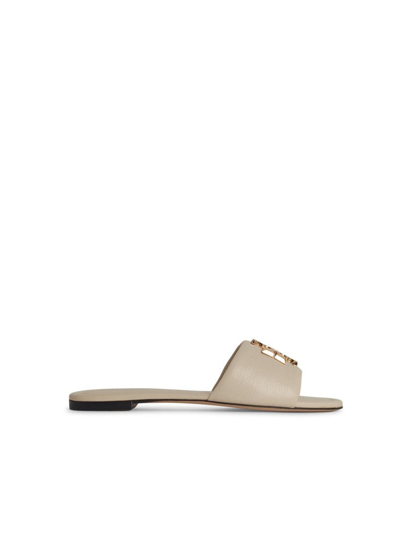 Tory Burch Eleanor' Cream Leather Slippers