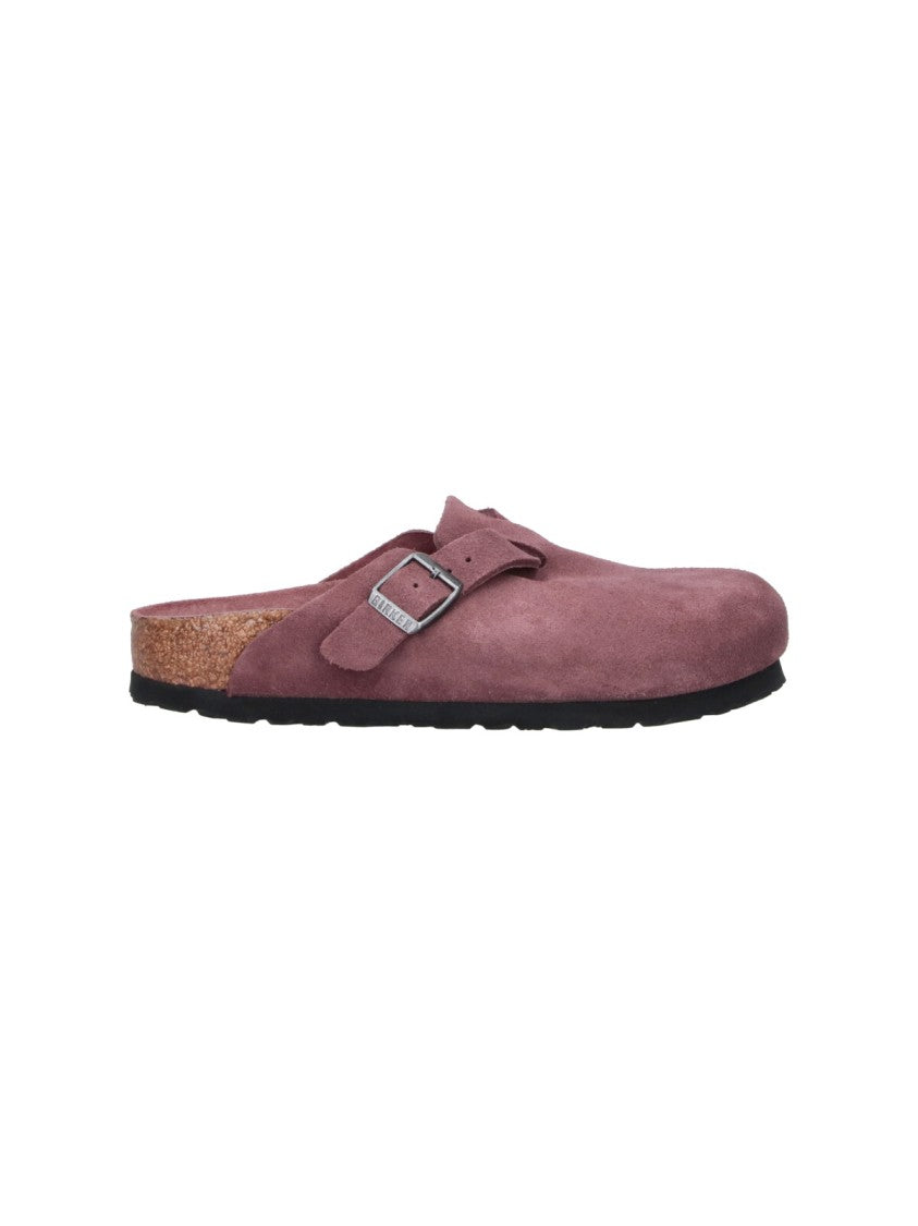 Birkenstock Beige Boston Calfskin Suede Mules