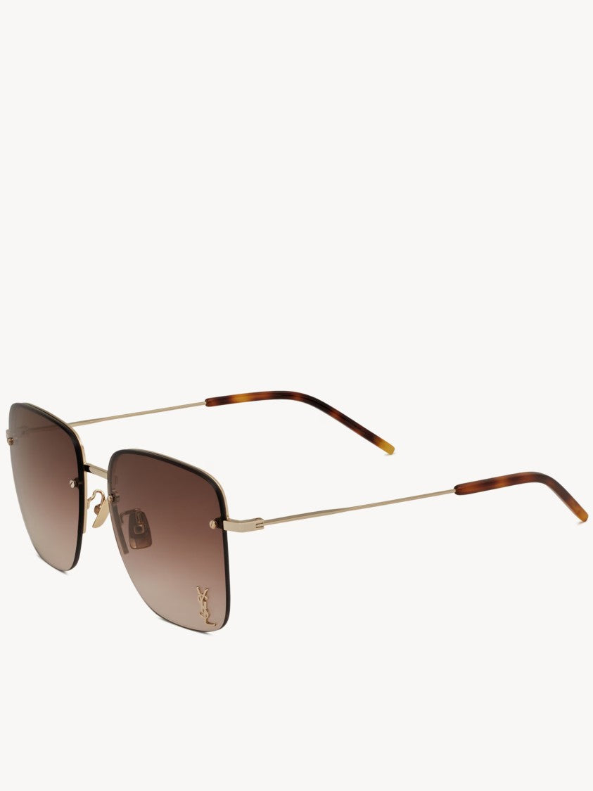 Saint Laurent Ysl Sl 312 Rimless Rectangular Metal Sunglasses