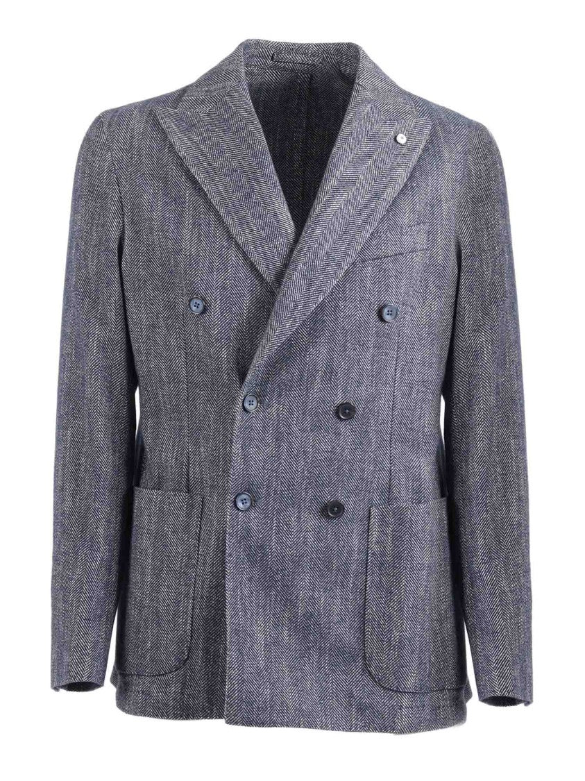 L.B.M. 1911 Textured Double Breasted Cotton Jacket