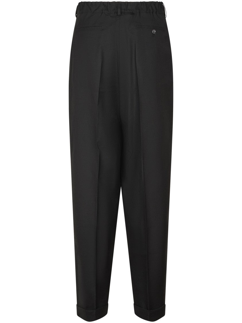 Marni Relaxed Fit Black Trousers With Tapered Leg