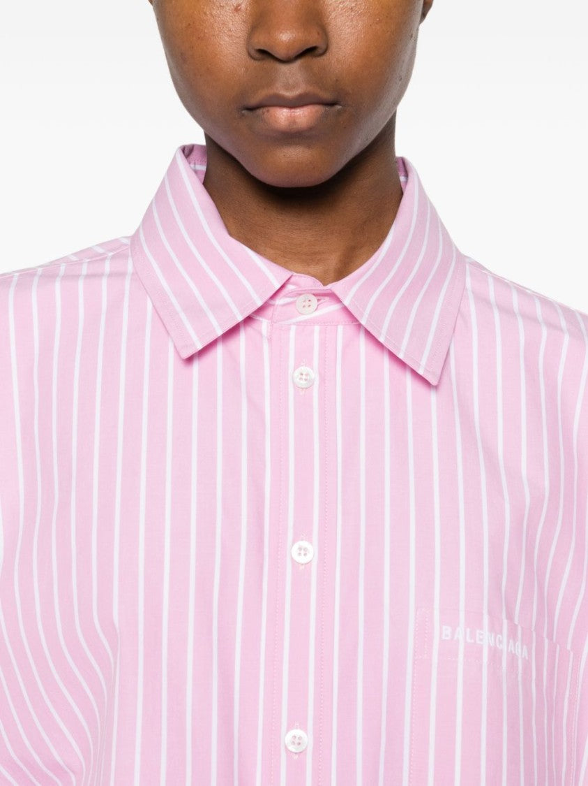 Balenciaga Cropped Button-Up Shirt With Classic Collar