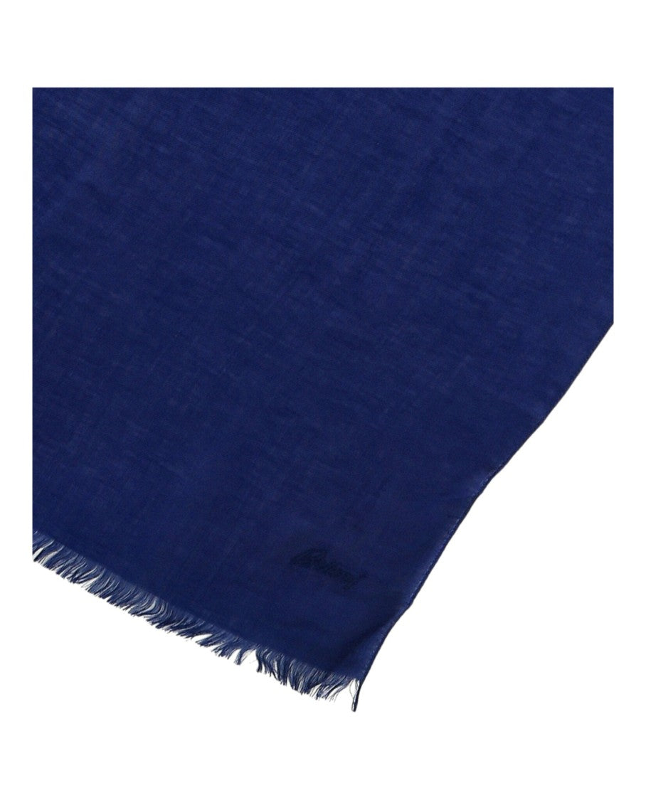 Brioni Silk And Linen Blend Scarf With Fringed Trim