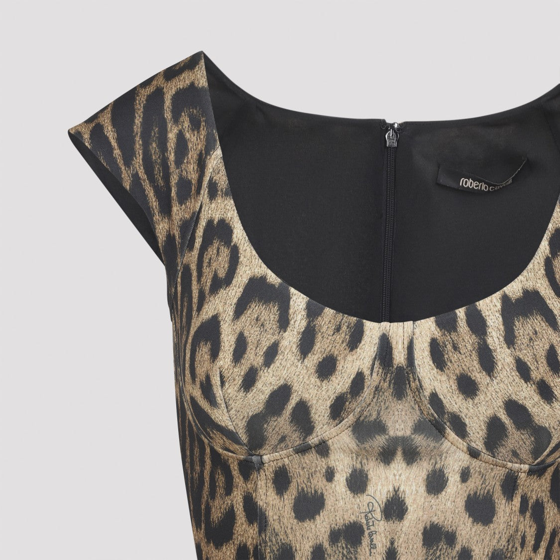 Roberto Cavalli Natural Brown Dress