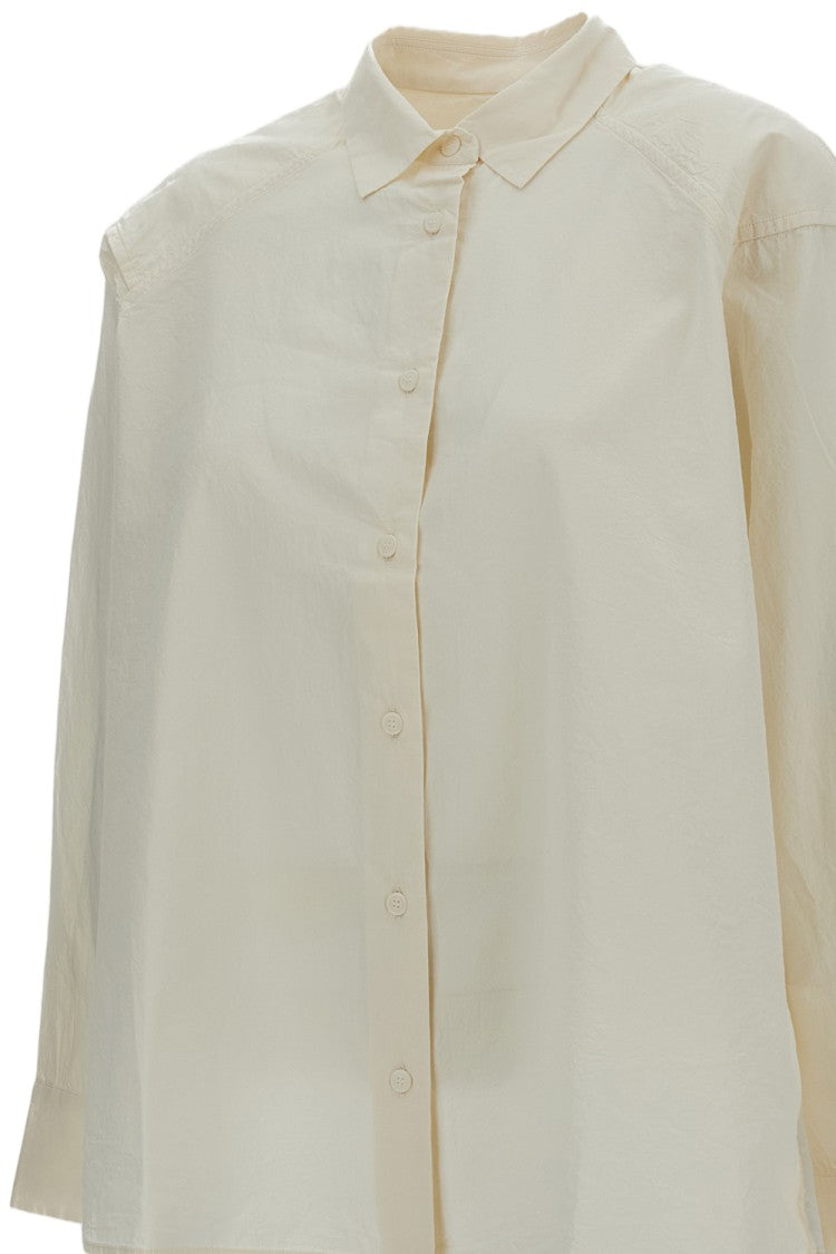 Casey & Casey Chalk Poplin Shirt With Raglan Sleeves And Square Fit